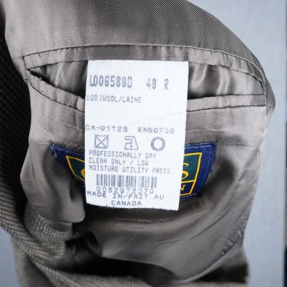 VTG Chaps Ralph Lauren Blazer Sport Coat Men 48R 100% Virgin Wool 2 Button - Picture 4 of 10